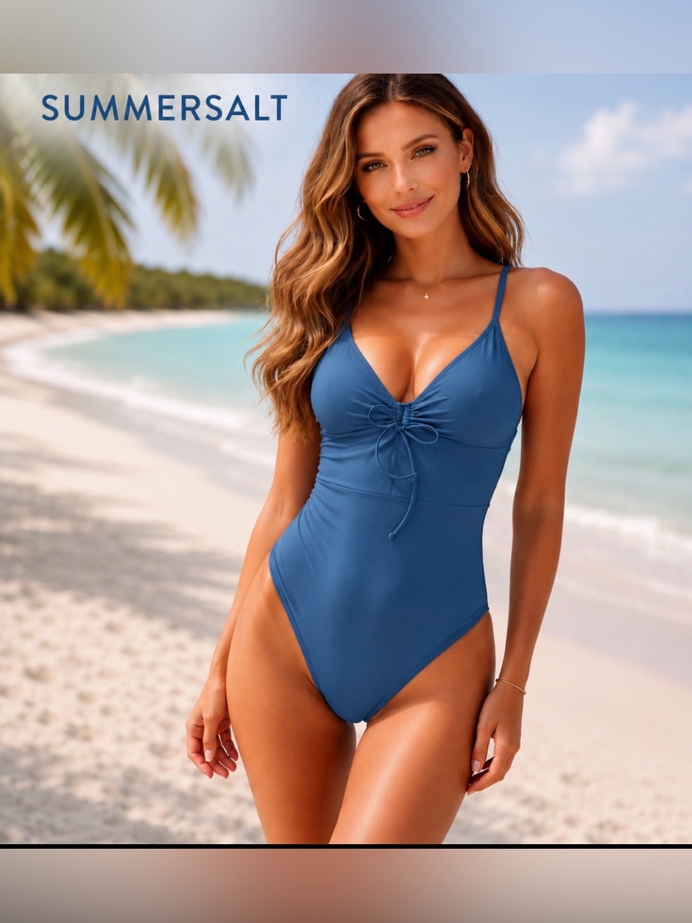 Summersalt Cinched One Piece Swimsuit Seaweed Green Size 6 Adjustable Strap Swim